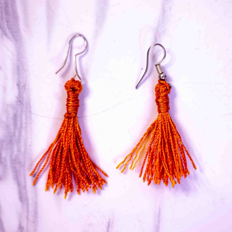 Boucle d'oreille à fleur orange